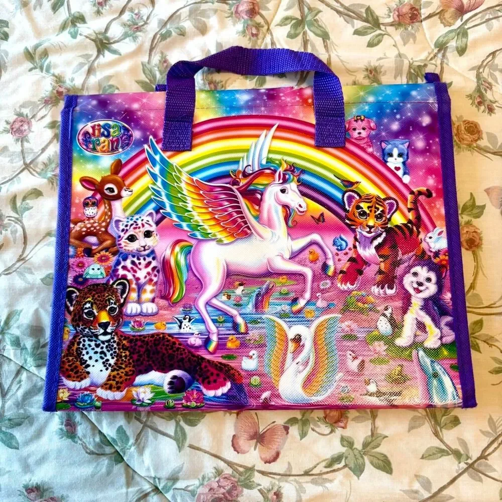 2016 Lisa Frank Unicorn Trifold Portfolio School Binder Folder